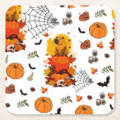 Kap Halloween. Hexenkürbis Rechteckiger Pappuntersetzer (Vorderseite)