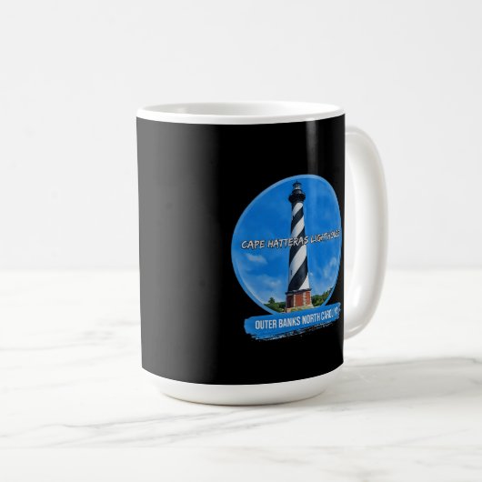 Kap Hatteras Leuchtturm Außenbänke N.C. Kaffeetasse (VorderseiteRechts)