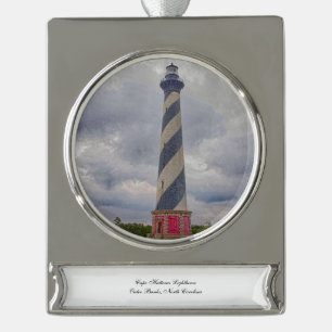 Kap Hatteras Leuchtturm Banner-Ornament Silber