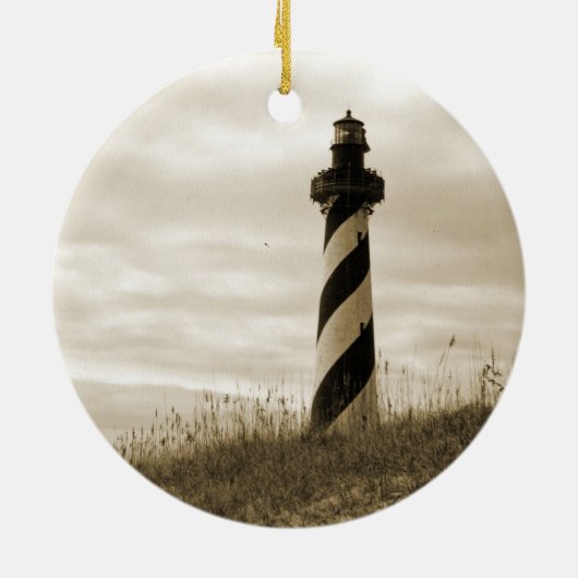 Kap Hatteras Leuchtturm Keramik Ornament (Hinten)