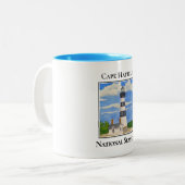 Kap Hatteras Leuchtturm, Nationalstrand Zweifarbige Tasse (Vorderseite Links)