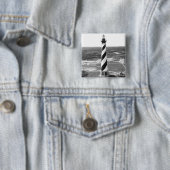 Kap Hatteras Leuchtturm-Schwarzweiss-Foto Button (Beispiel)
