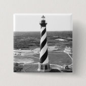 Kap Hatteras Leuchtturm-Schwarzweiss-Foto Button (Vorderseite)