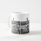 Kap Hatteras Leuchtturm-Schwarzweiss-Foto Kaffeetasse (Vorderseite Links)