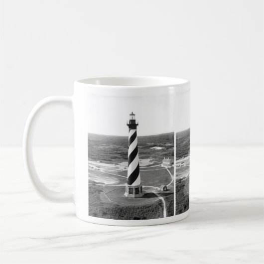 Kap Hatteras Leuchtturm-Schwarzweiss-Foto Kaffeetasse (Links)