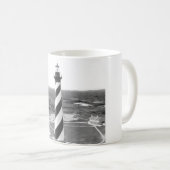 Kap Hatteras Leuchtturm-Schwarzweiss-Foto Kaffeetasse (VorderseiteRechts)