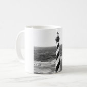 Kap Hatteras Leuchtturm-Schwarzweiss-Foto Kaffeetasse (Vorderseite Links)