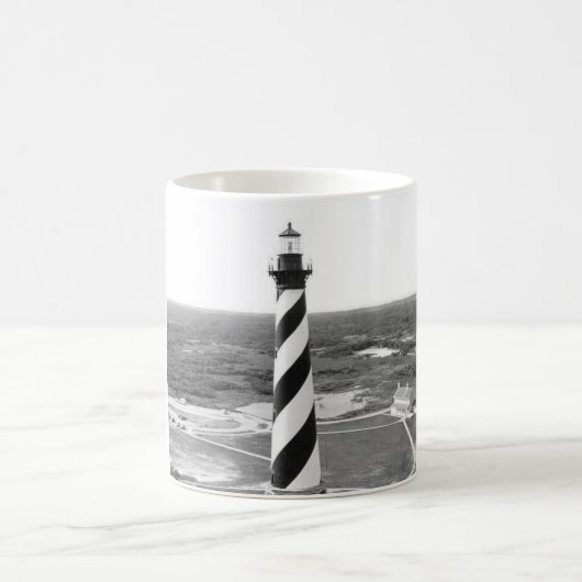 Kap Hatteras Leuchtturm-Schwarzweiss-Foto Kaffeetasse (Mittel)