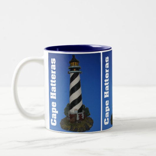 Kap Hatteras Leuchtturm-Tasse Zweifarbige Tasse (Links)