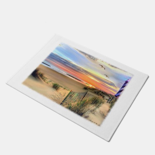 Kap Hatteras Leuchtturm-Tür-Matte Fußmatte (Schrägansicht)