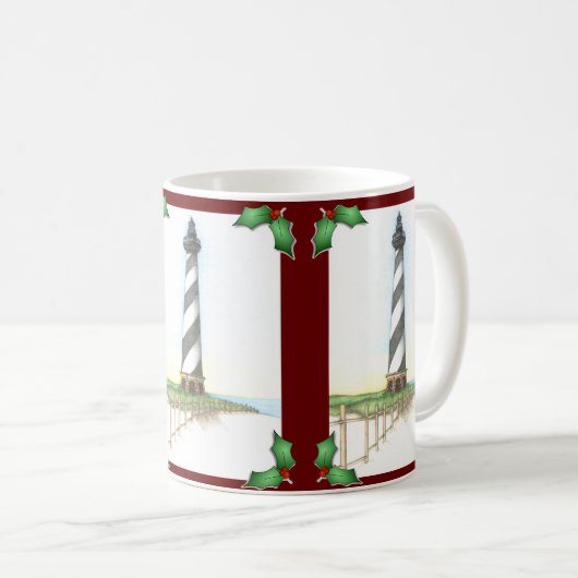 Kap Hatteras Leuchtturm Weihnachten Kaffeetasse (VorderseiteRechts)
