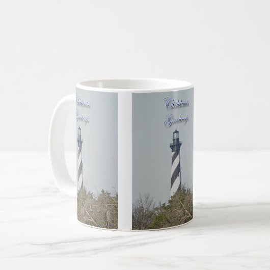 Kap Hatteras Leuchtturm Weihnachtsgrüße Tasse (Vorderseite Links)