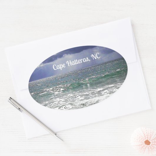 Kap Hatteras, NC Ovaler Aufkleber (Umschlag)