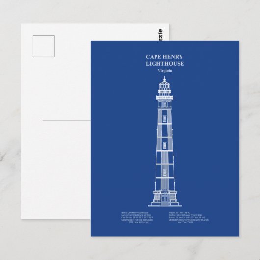 Kap Henry Lighthouse - Virginia - AD Postkarte (Vorne/Hinten)