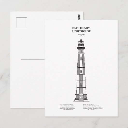 Kap Henry Lighthouse - Virginia - BD Postkarte (Vorne/Hinten)
