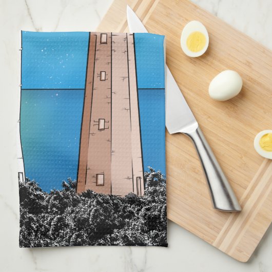 Kap Henry Lighthouse Virginia Chesapeake Bay Geschirrtuch (Viertel Falte)