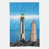 Kap Henry Lighthouse Virginia Chesapeake Bay Geschirrtuch (Vertikal)