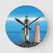 Kap Henry Lighthouse Virginia Chesapeake Bay Runde Wanduhr (Vorderseite)