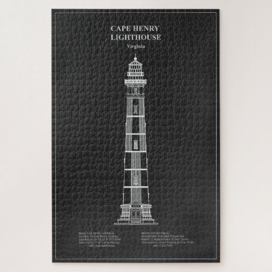 Kap Henry Lighthouse - Virginia - PD Puzzle (Vertikal)