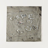 Kap Kabeljau in Muscheln geschrieben und Krabbenst Wandteppich (Vorderseite)