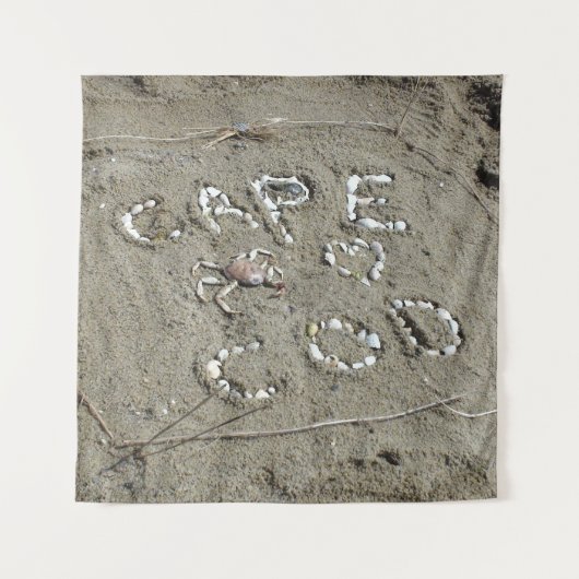 Kap Kabeljau in Muscheln geschrieben und Krabbenst Wandteppich (Vorderseite)