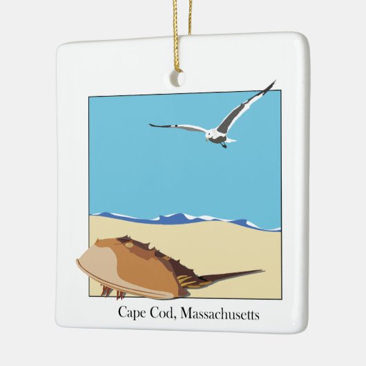 Kap-Kabeljau, MA Horseshoe Crab Sea Gull Beach Keramikornament (Links)