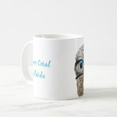 Kap-korallenrote grabende Eule Kaffeetasse (Vorderseite Links)