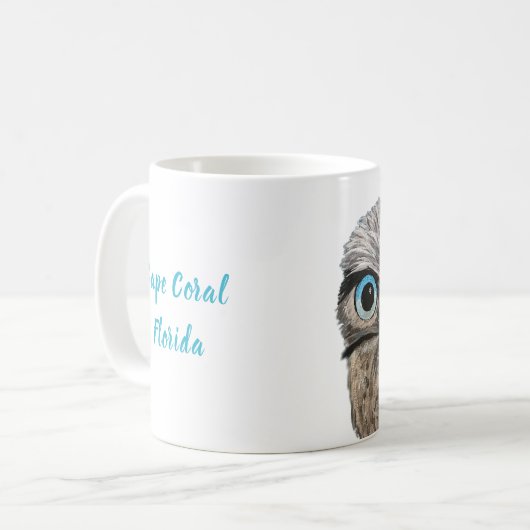 Kap-korallenrote grabende Eule Kaffeetasse (Vorderseite Links)