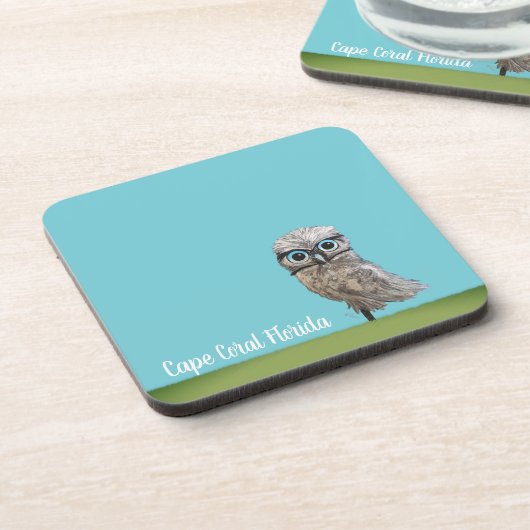 Kap-korallenrote grabende Eule Untersetzer (Linke Seite)