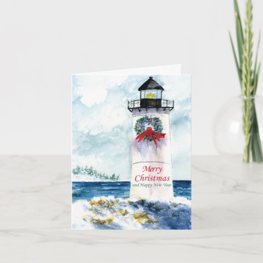 Kap Leuchtturm Feiertagskarte (Vorderseite)