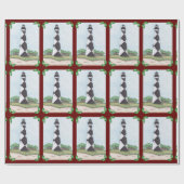 Kap Lookout Leuchtturm Weihnachtswrapping Papier Geschenkpapier (Flach)