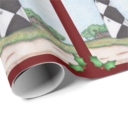 Kap Lookout Leuchtturm Weihnachtswrapping Papier Geschenkpapier (Rolleneckpunkt)