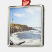 Kap Neddick "Klumpen-" Leuchtturm in Maine Silbernes Ornament (Links)
