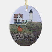Kap Neddick Klumpen Lghthouse Maine Keramikornament (Rechts)