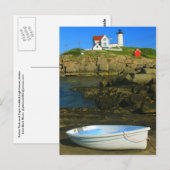 Kap Neddick Leuchtturm und Boot Postkarte (Vorne/Hinten)
