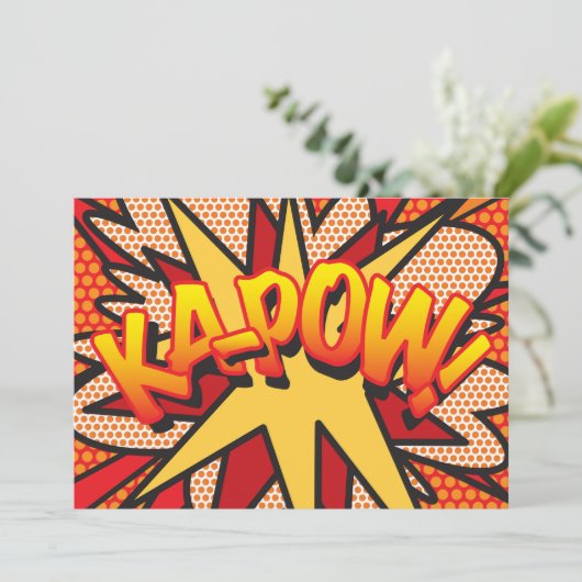 KAP-POW Ihre Nachricht Sprechblase Spaß Retro Ankündigung (Stehend Vorderseite)