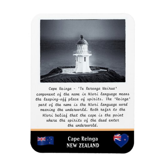 Kap Reinga & Lighthouse - Maori / Neuseeland Magnet (Vertikal)