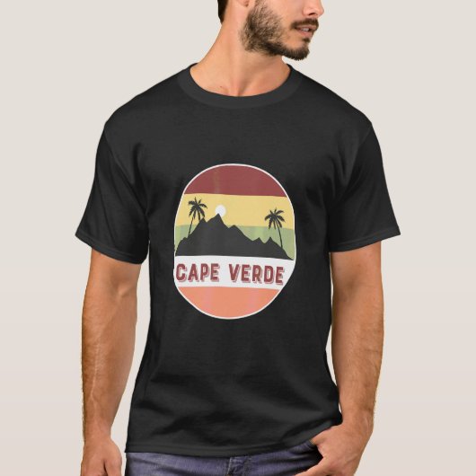 Kap Verde Berg und Palmen T-Shirt (Vorderseite)