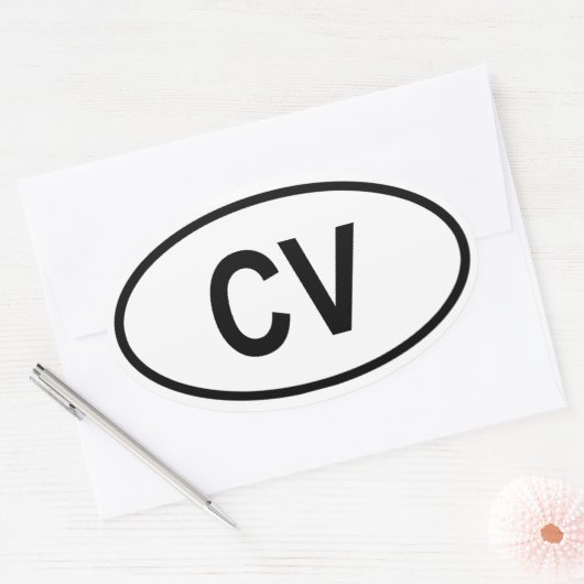 Kap Verde "CV" Ovaler Aufkleber (Umschlag)