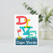 Kap Verde Dive - farbenfrohe Scuba Postkarte (Stehend Vorderseite)