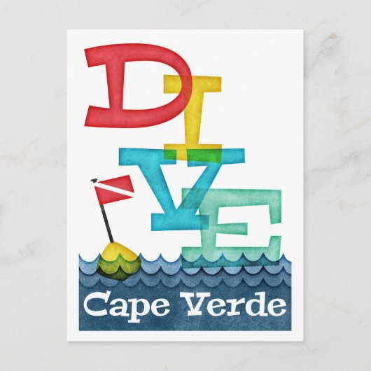 Kap Verde Dive - farbenfrohe Scuba Postkarte (Vorderseite)