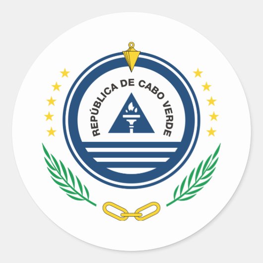 Kap-Verde-Emblem, Kap Verde Runder Aufkleber (Vorderseite)