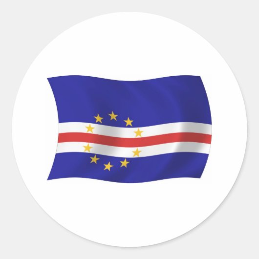 Kap-Verde-Flag-Aufkleber Runder Aufkleber (Vorderseite)