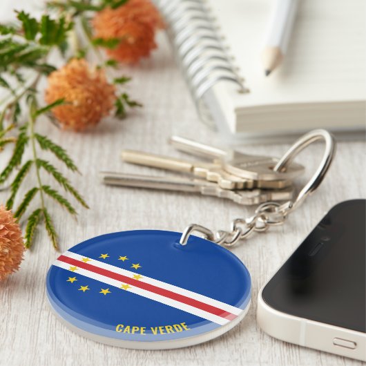 Kap Verde Flag Charming Patriotic Schlüsselanhänger (Vorderseite rechts)
