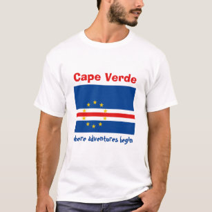 Kap Verde Flag + Karte + Text-T - Shirt