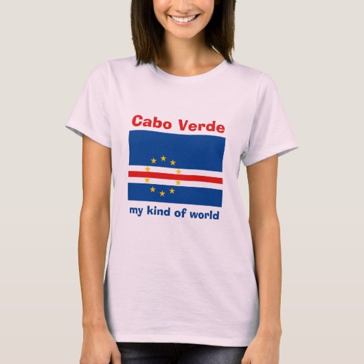 Kap Verde Flag + Karte + Text-T - Shirt (Vorderseite)