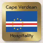 Kap-Verde-Flag+Text-Untersetzer Getränkeuntersetzer (Vorderseite)