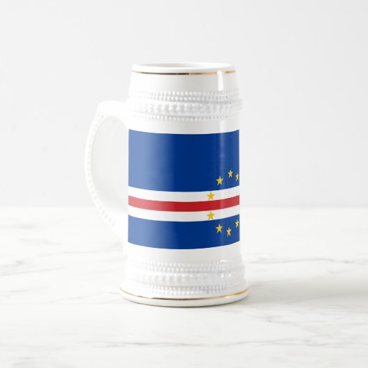 Kap-Verde-Flagge Bierglas (Vorderseite Links)