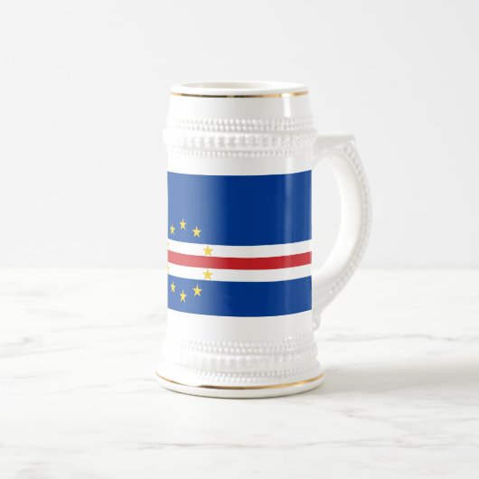 Kap-Verde-Flagge Bierglas (VorderseiteRechts)