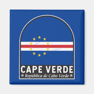 Kap Verde Flagge Emblem Abgenutzt Vintage Magnet
